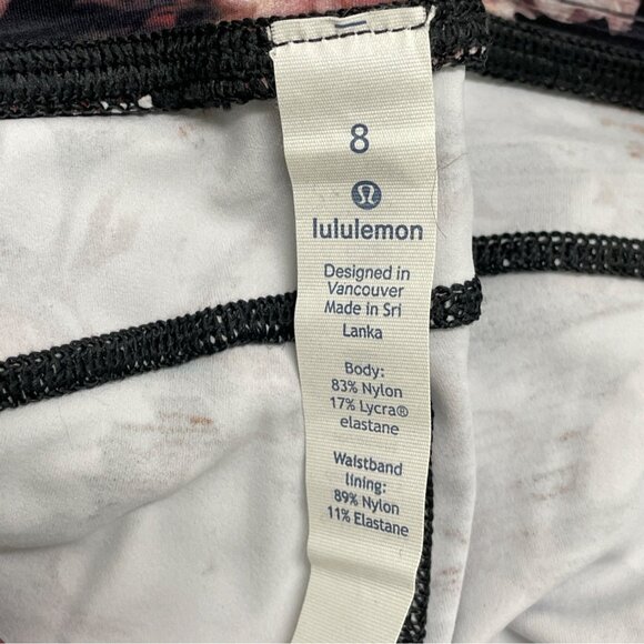 Lululemon Womens Floral Print High-Rise Crop Leggings Size 8 - Picture 5 of 6